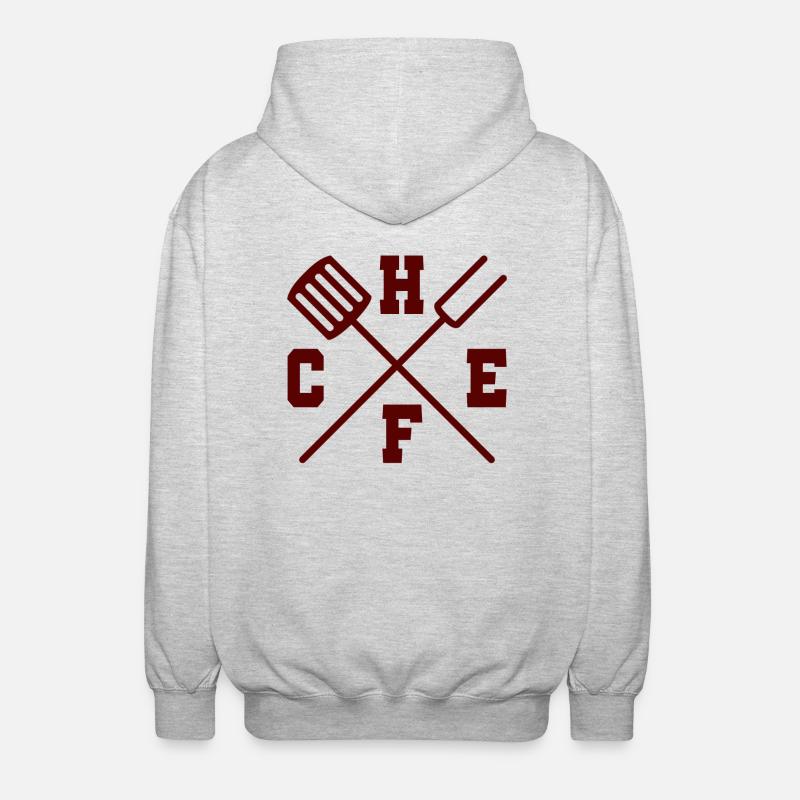 Cuisinier / chef: Chef - Veste à capuche unisexe - gris clair chiné