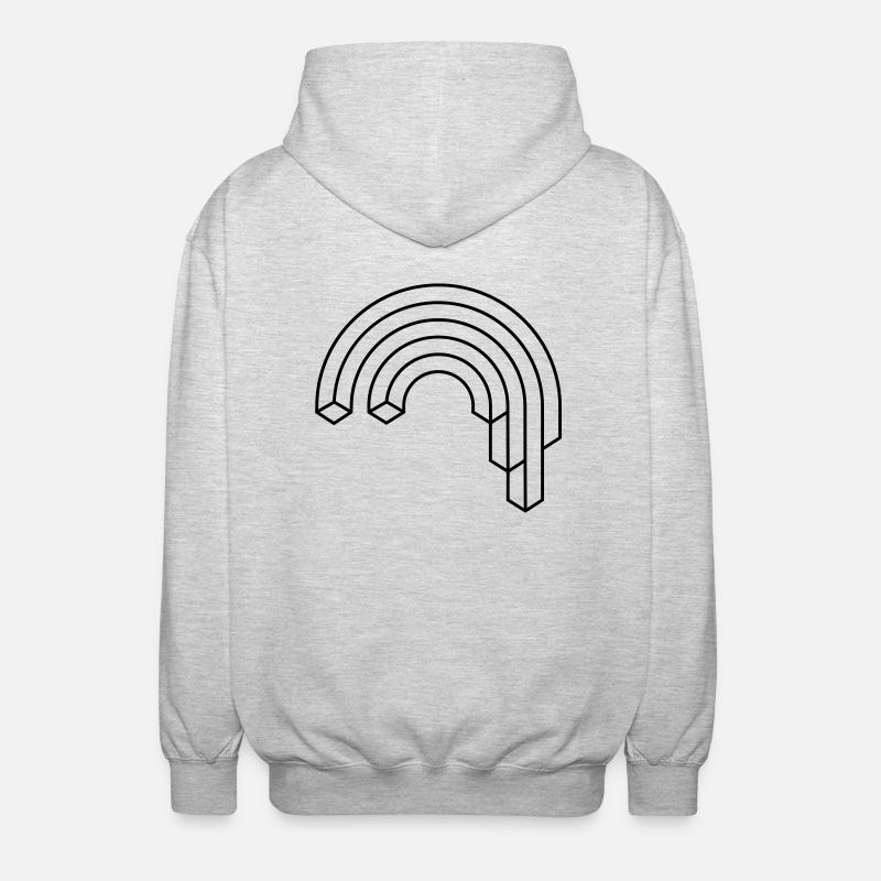 Hipster arc-en-cascade Illusion - Veste à capuche unisexe - gris clair chiné