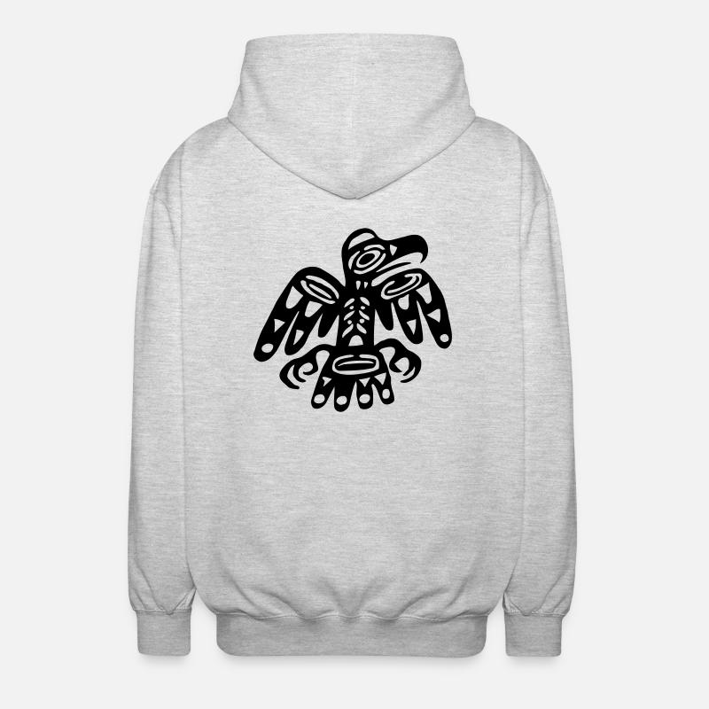 indian symbol eagle exit-shirt - Unisex Hooded Jacket - light heather grey