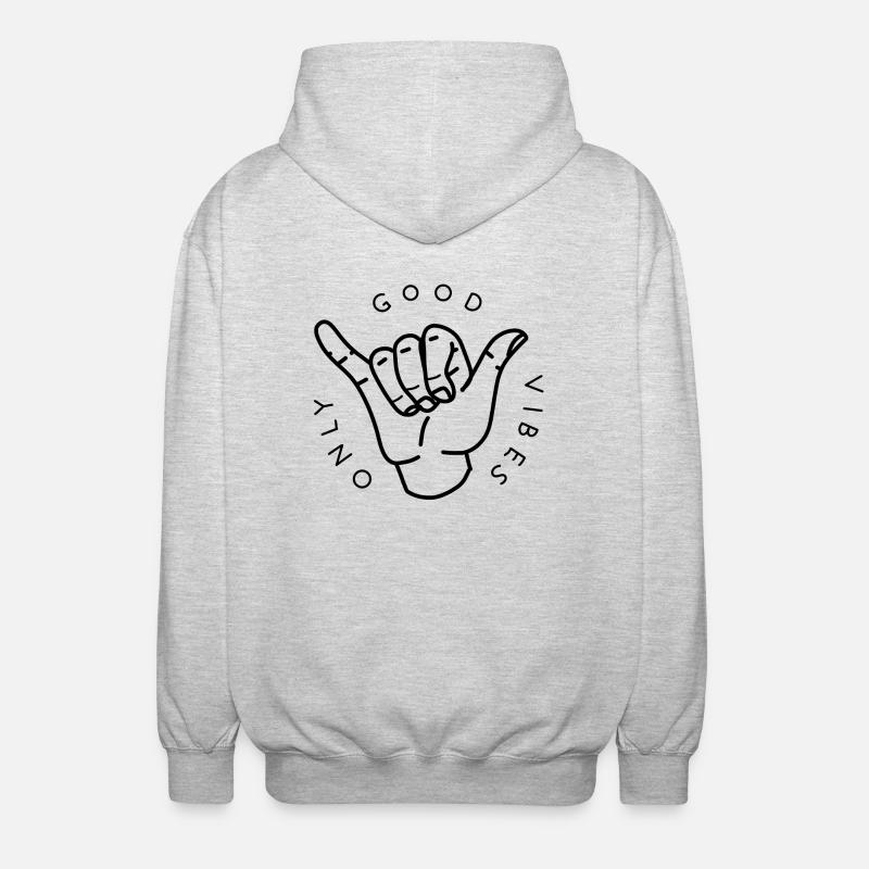 Bonnes vibrations seulement - Veste à capuche unisexe - gris clair chiné