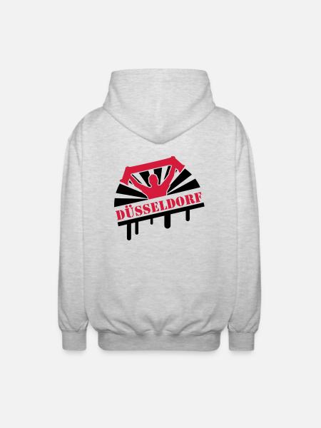 duesseldorf_f2 - Unisex Hooded Jacket - light heather grey