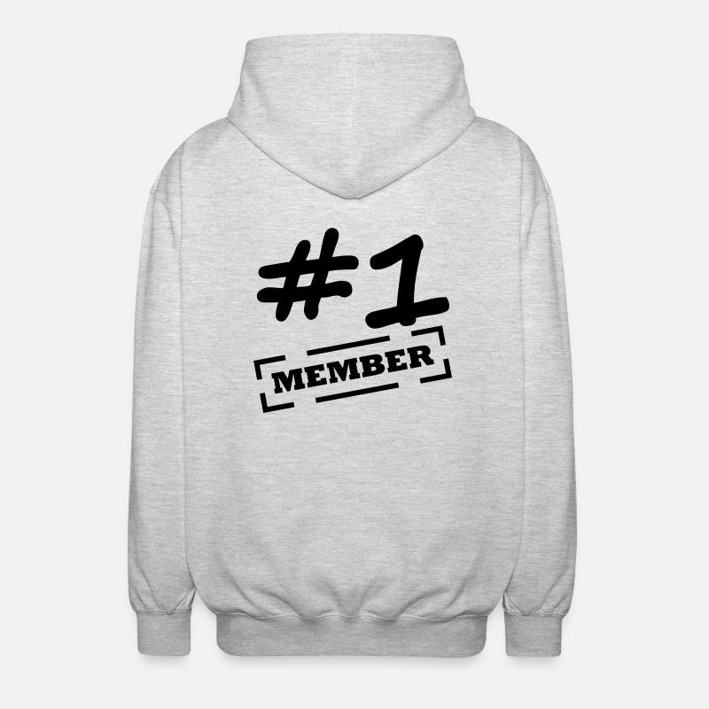 #1 member - Unisex Hooded Jacket - light heather grey