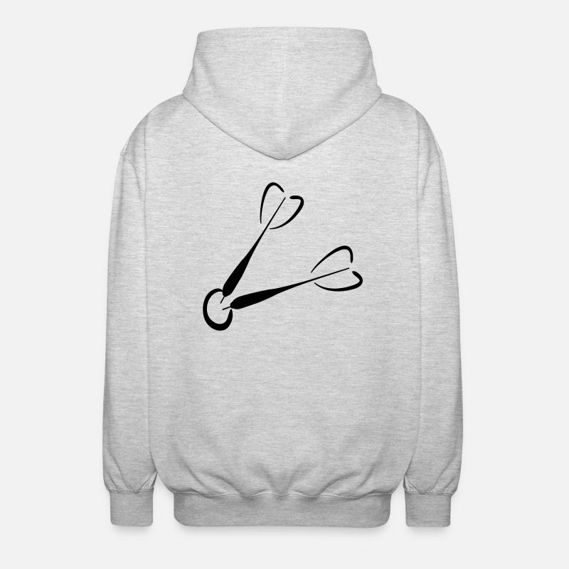 darts - Unisex Kapuzenjacke - Hellgrau meliert