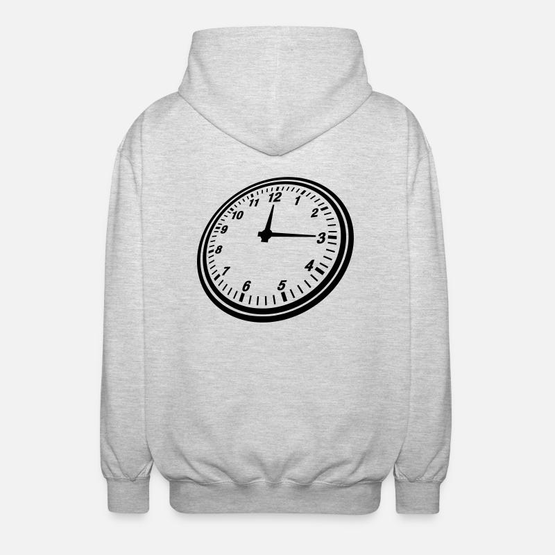 clock_design_yu1 - Veste à capuche unisexe - gris clair chiné