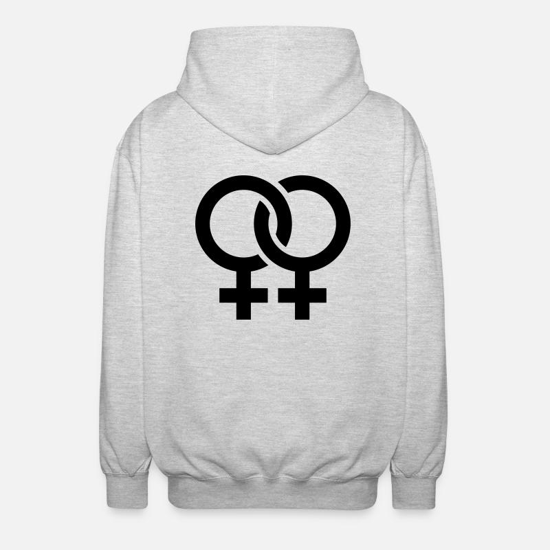 Lesbisch - Unisex Kapuzenjacke - Hellgrau meliert