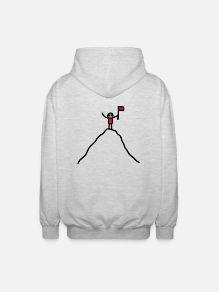 Auf dem Berg - V2 - Unisex Kapuzenjacke - Hellgrau meliert