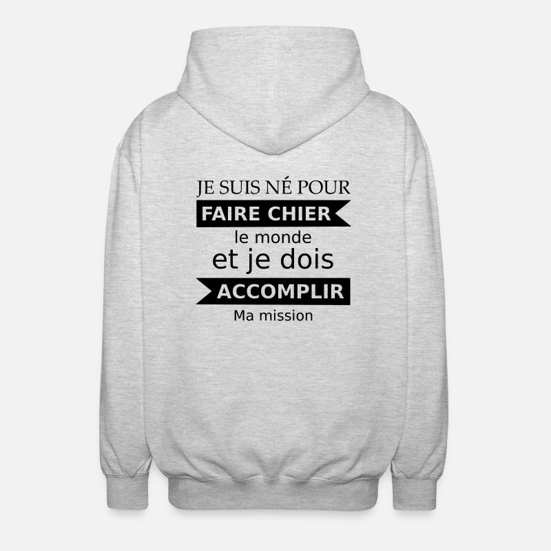 Faire chier - Veste à capuche unisexe - gris clair chiné