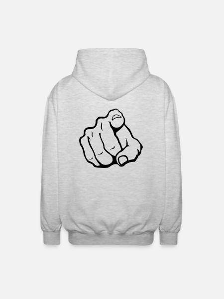hand_you_1 - Unisex Hooded Jacket - light heather grey