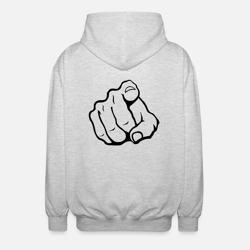 hand_you_1 - Unisex Hooded Jacket - light heather grey