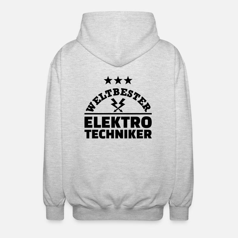 Elektrotechniker - Unisex Kapuzenjacke - Hellgrau meliert