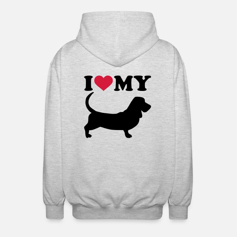Basset Hound - Unisex Kapuzenjacke - Hellgrau meliert