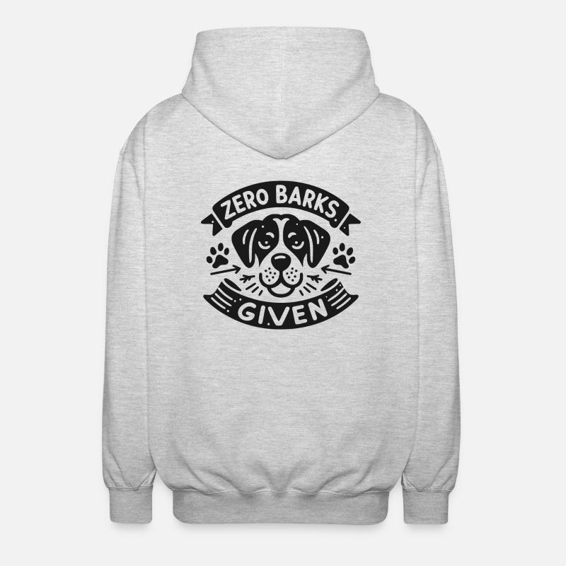 Zero Barks Given - Unisex Hooded Jacket - light heather grey