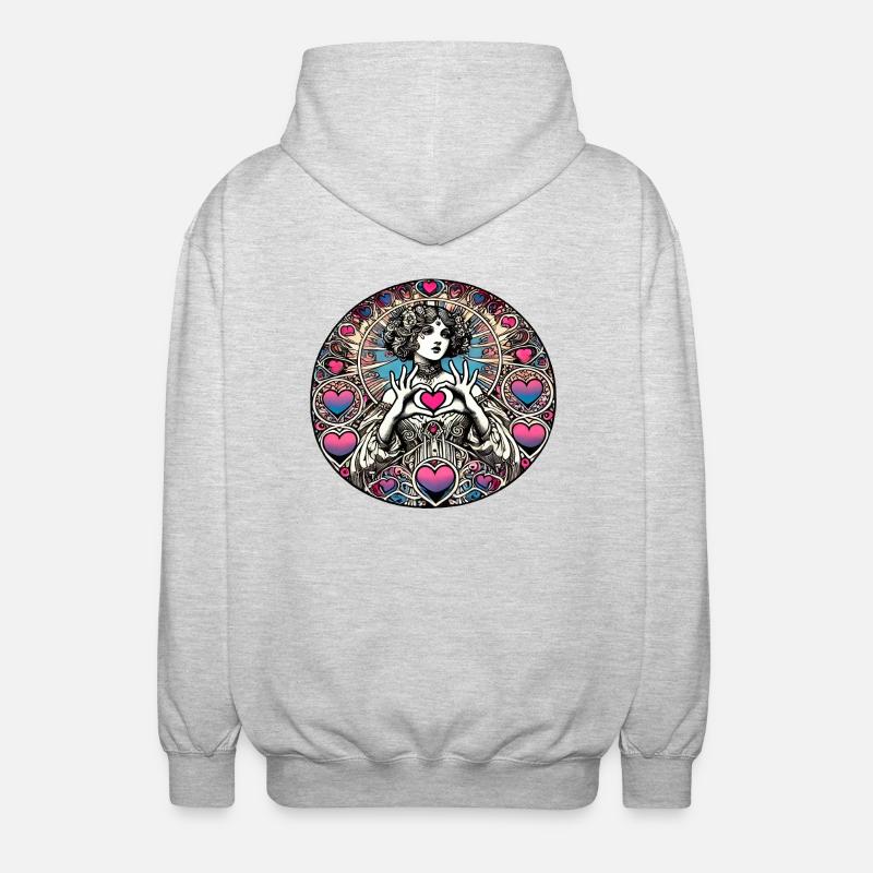 Déesse de la Saint-Valentin - Veste à capuche unisexe - gris clair chiné