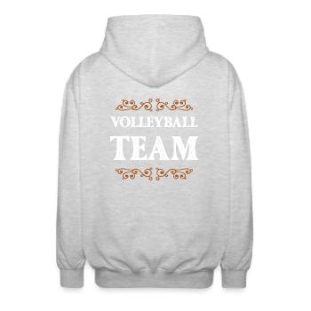 Volleyball Team - Unisex Kapuzenjacke - Hellgrau meliert - Hinten - AI Model Male 185 light (185cm)