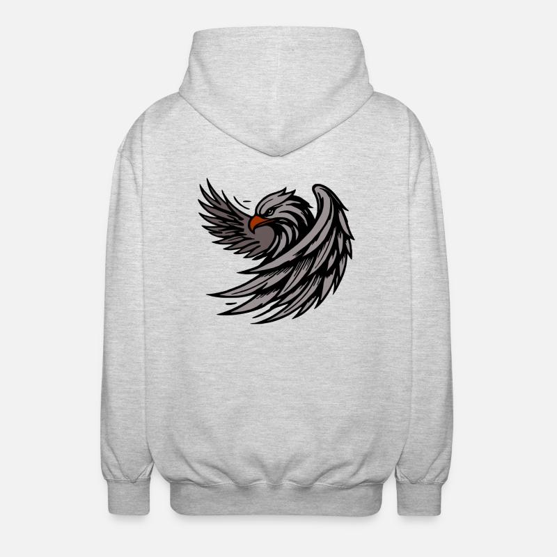 Powerful Eagle - Unisex Hooded Jacket - light heather grey