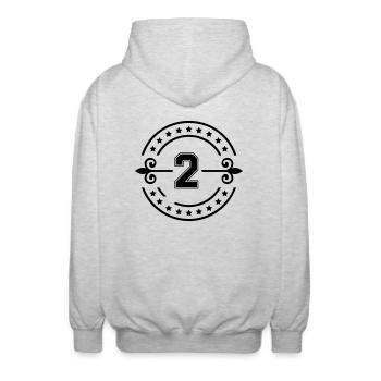 2 - Unisex Hooded Jacket - light heather grey - Back - AI Model Male 185 light (185cm)