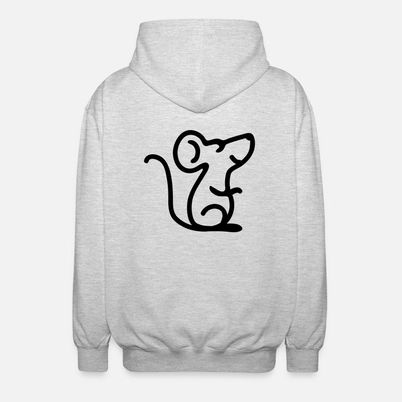 Rêves de souris - Line - Veste à capuche unisexe - gris clair chiné