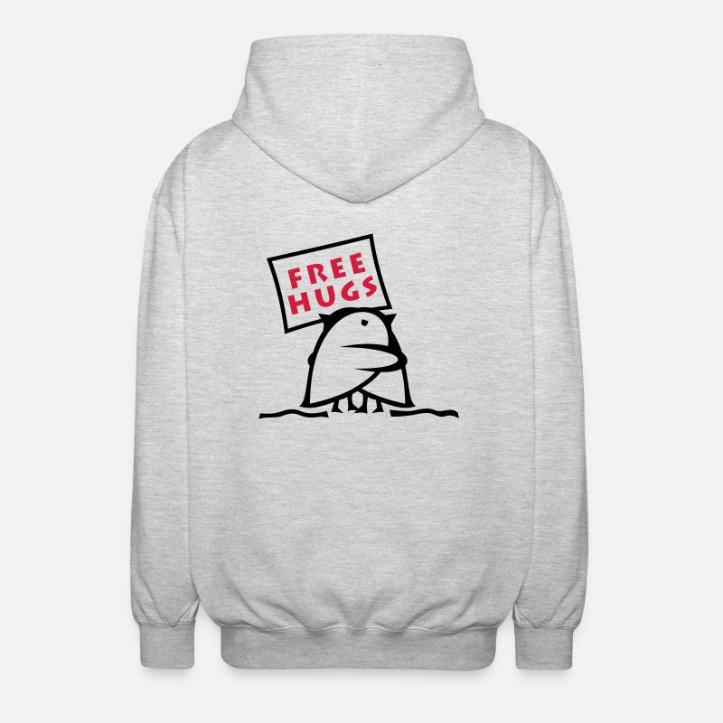 TWEETLERCOOLS - FREE HUGS - Unisex Kapuzenjacke - Hellgrau meliert