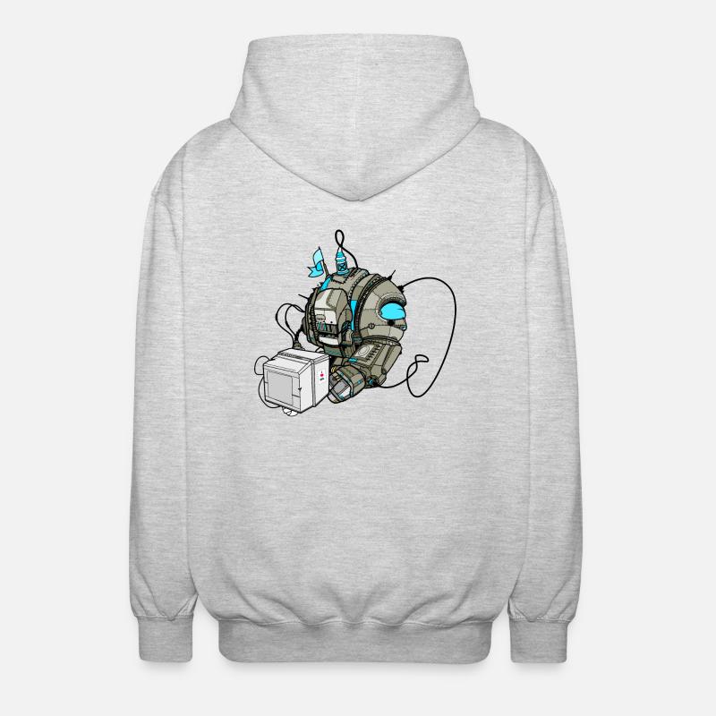 2001 space oddysee. be aware of the monolith - Unisex Hooded Jacket - light heather grey