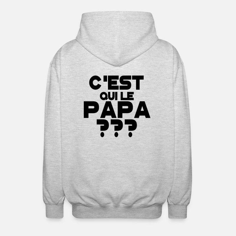 C'est qui le papa - Veste à capuche unisexe - gris clair chiné