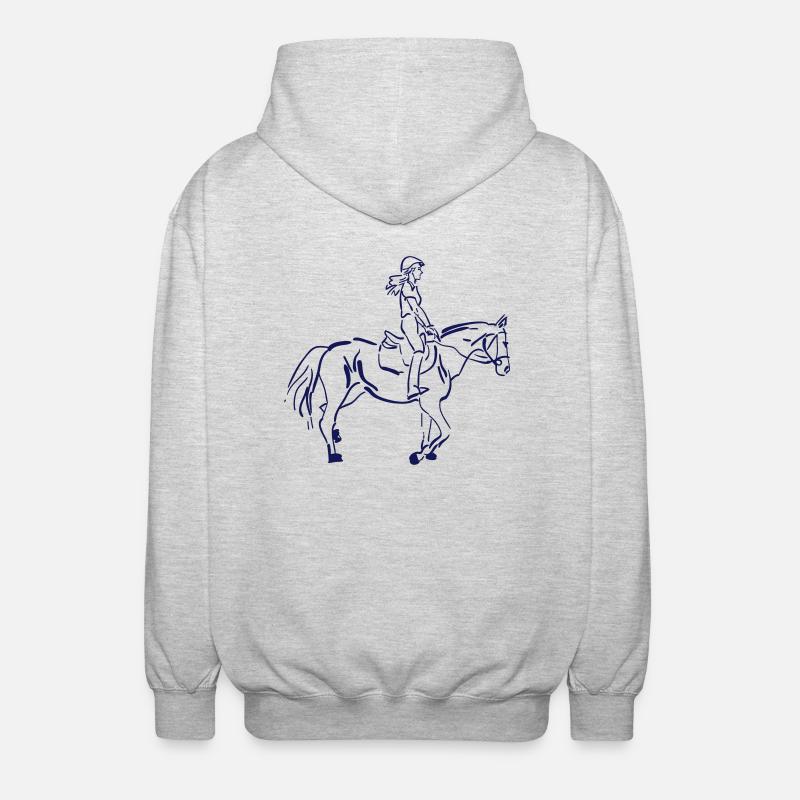 Cheval - Veste à capuche unisexe - gris clair chiné