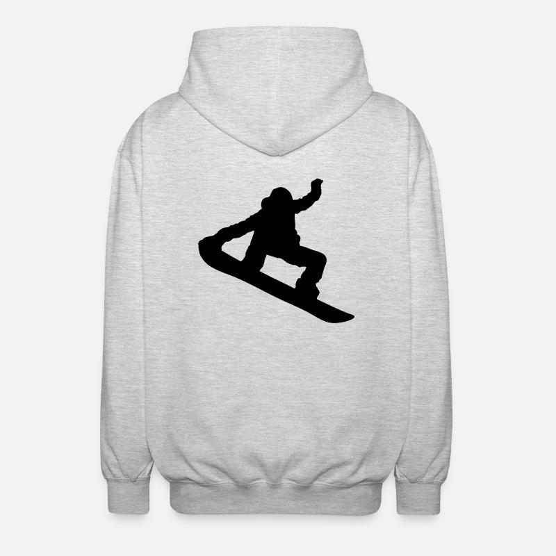 Snowboarder Silhouette - Veste à capuche unisexe - gris clair chiné
