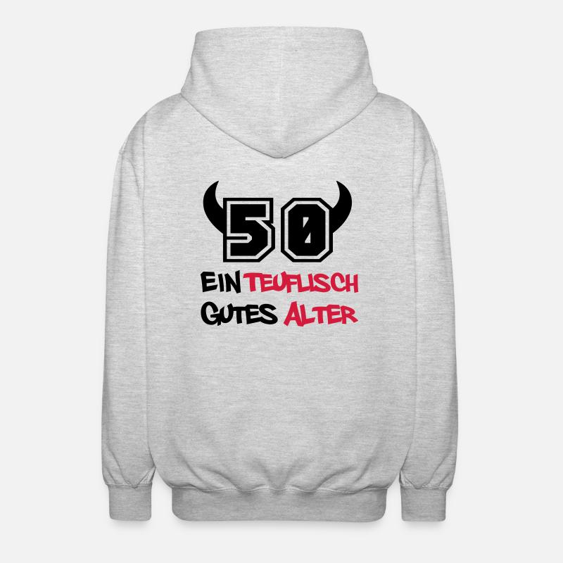 teuflische_50 - Unisex Kapuzenjacke - Hellgrau meliert