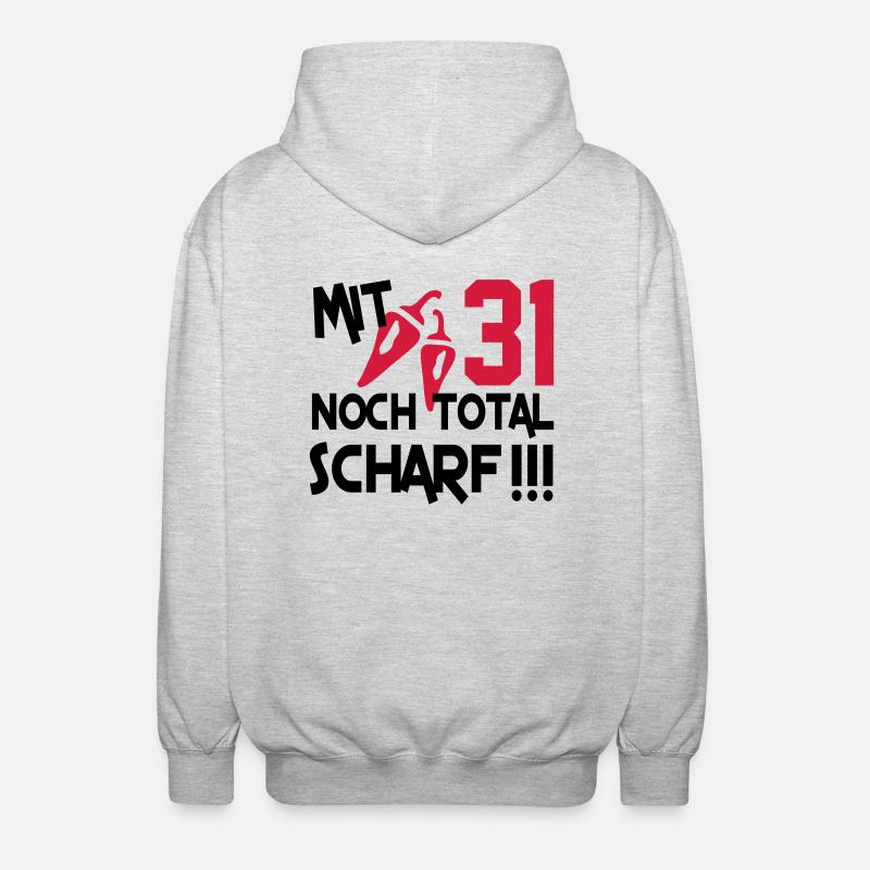 total_scharf_31 - Unisex Kapuzenjacke - Hellgrau meliert