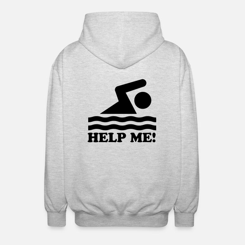 helpme_f2 - Unisex Kapuzenjacke - Hellgrau meliert
