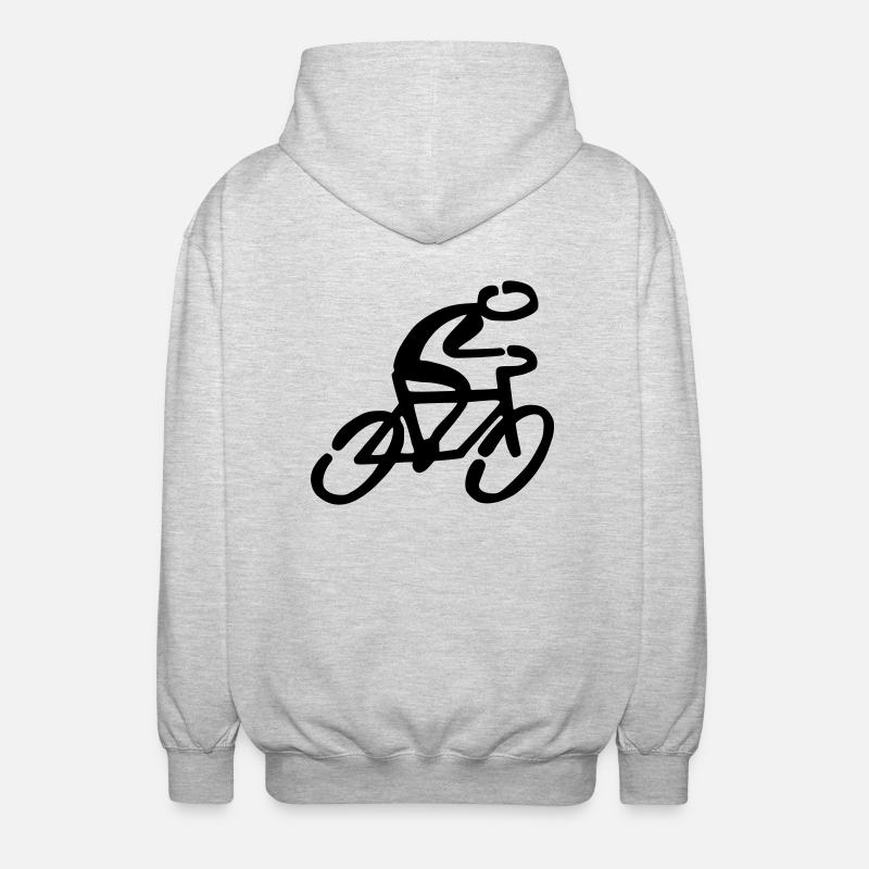 Fahrradfahrer Fahrrad - Unisex Kapuzenjacke - Hellgrau meliert
