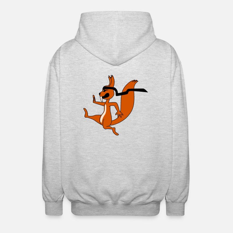 Ninja Eichhörnchen - Unisex Kapuzenjacke - Hellgrau meliert