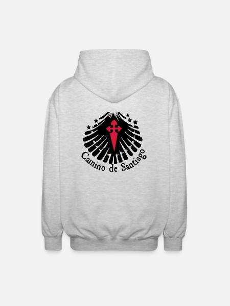camnio_de_santiago_shell_stars - Unisex Kapuzenjacke - Hellgrau meliert