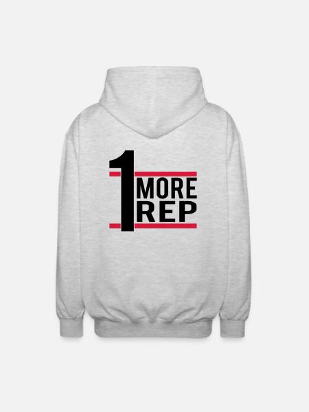 1 More Rep - Unisex Hooded Jacket - light heather grey
