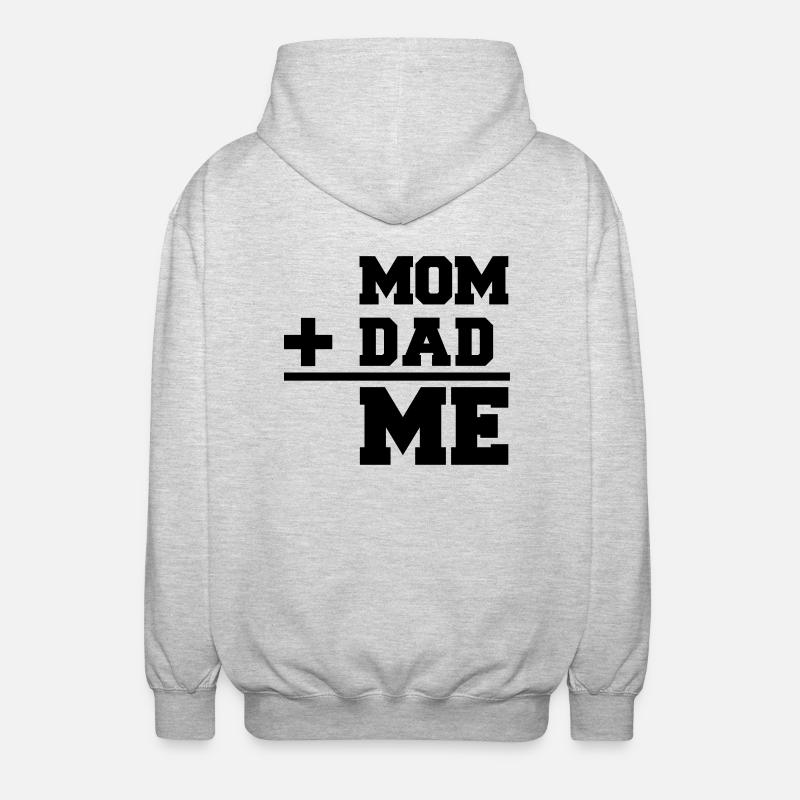 Mom Dad Me - Veste à capuche unisexe - gris clair chiné
