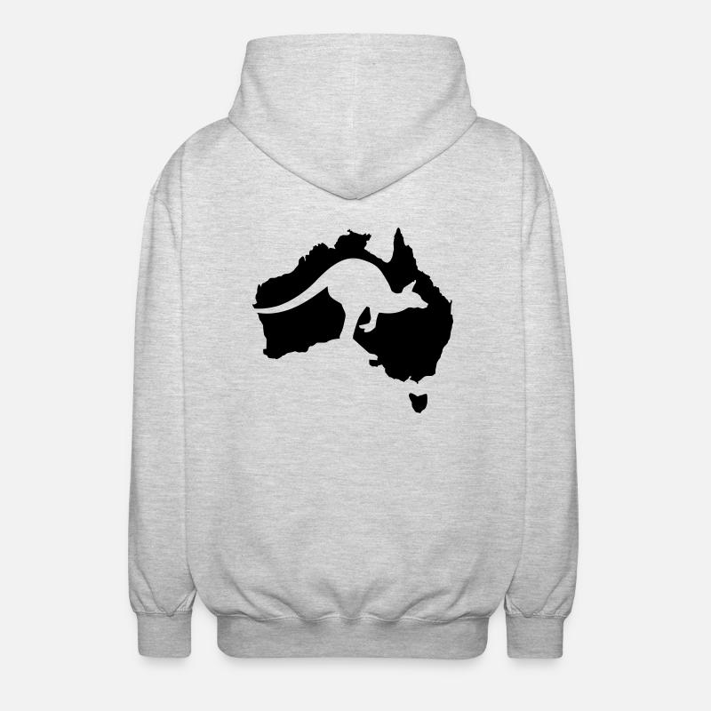 Australien - Unisex Kapuzenjacke - Hellgrau meliert