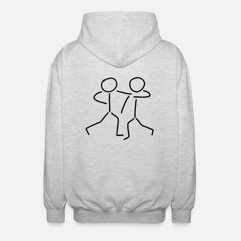Paartanzen Strichmännchen - Unisex Kapuzenjacke - Hellgrau meliert