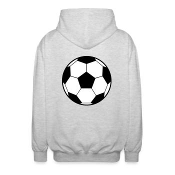 Fussball - Wir sind Fußballfans! - Unisex Kapuzenjacke - Hellgrau meliert - Hinten - AI Model Male 185 light (185cm)