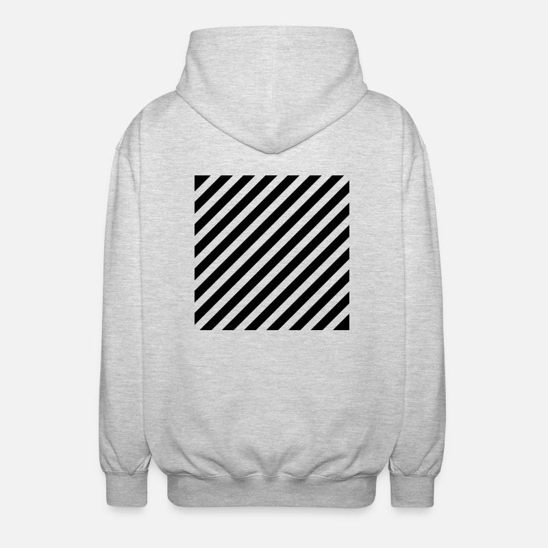 Horizontal stripe - Unisex Hooded Jacket - light heather grey
