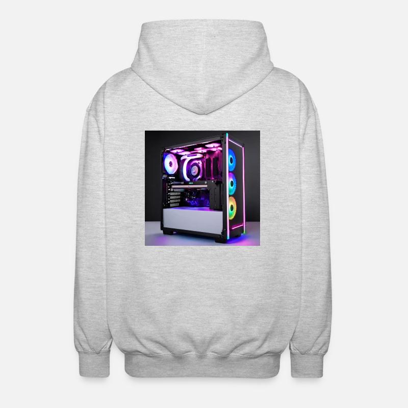RGB Gaming PC - Unisex Kapuzenjacke - Hellgrau meliert