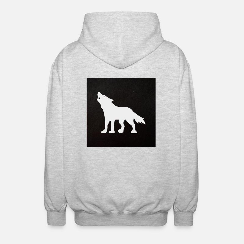 Wolf - Unisex Kapuzenjacke - Hellgrau meliert