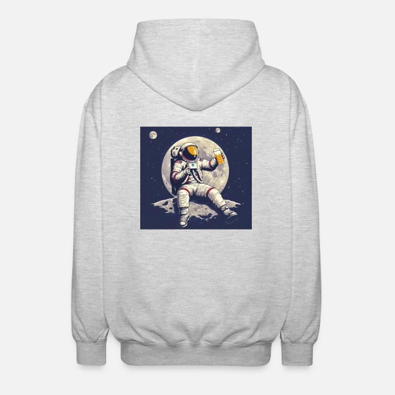 ASTRONAUT BEACH BIER - Unisex Kapuzenjacke - Hellgrau meliert