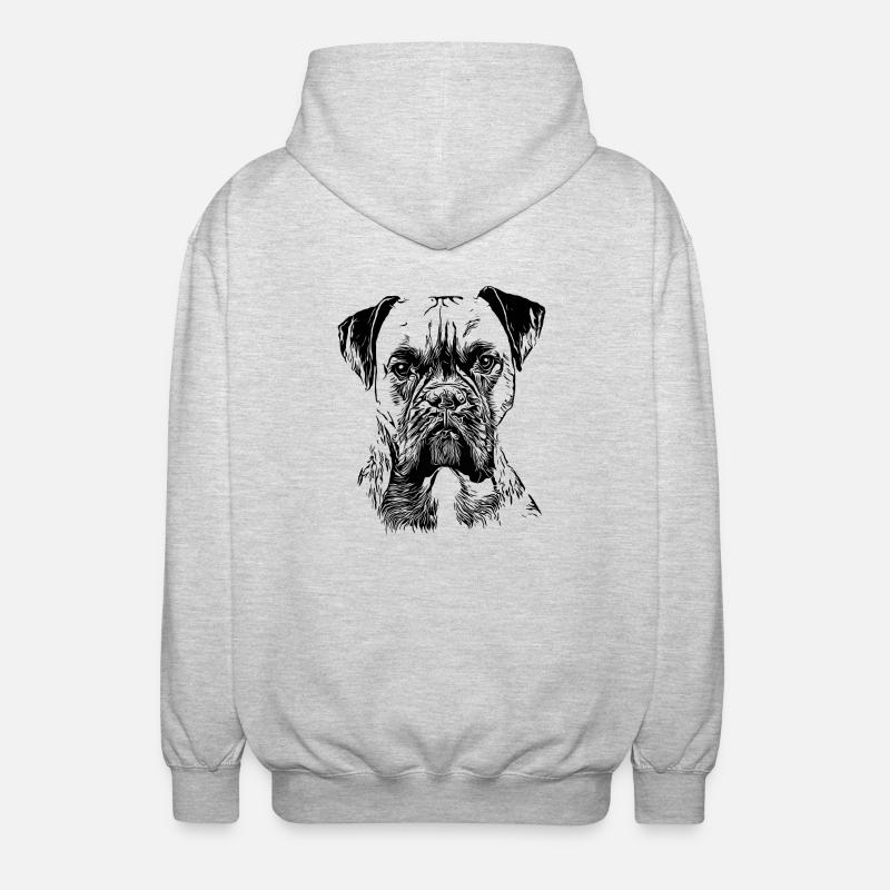 Deutscher Boxer Hund - Unisex Kapuzenjacke - Hellgrau meliert