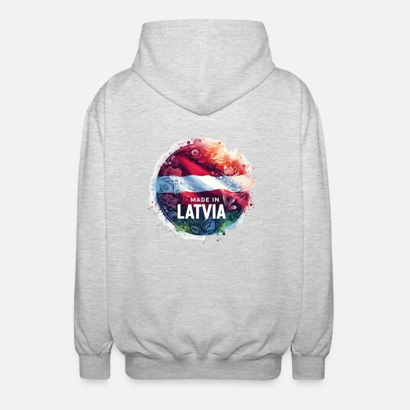 Cadeau Made in Latvia - Veste à capuche unisexe - gris clair chiné