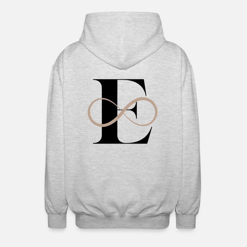 Unendlicher Buchstabe e - Unisex Kapuzenjacke - Hellgrau meliert