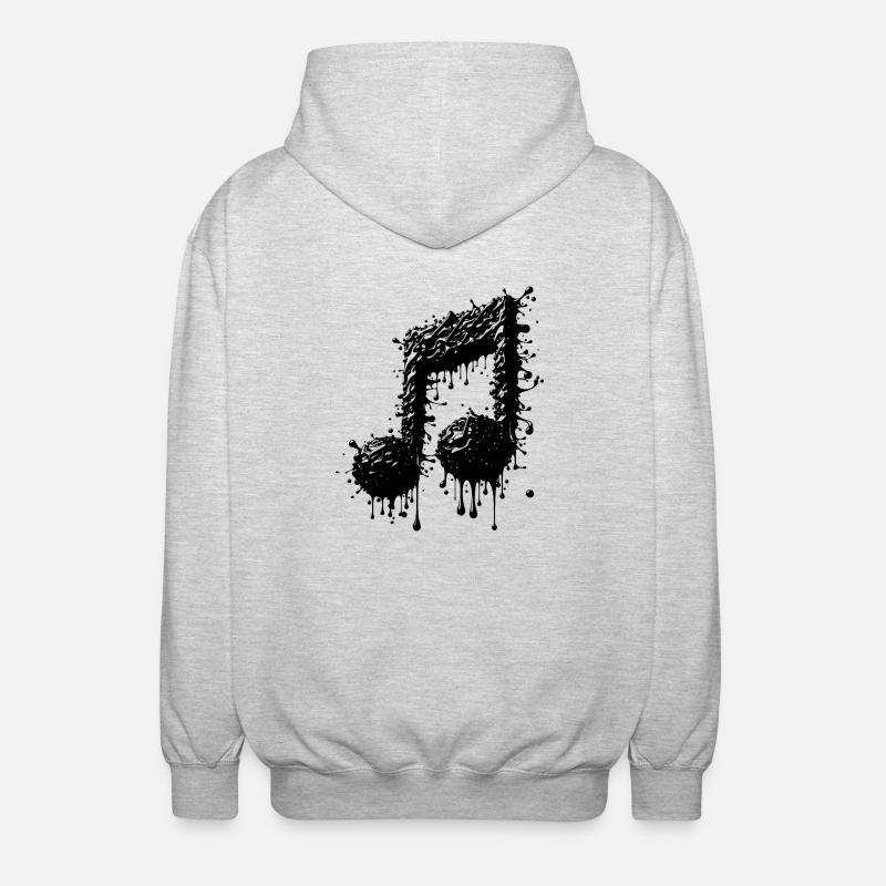 Liquid Music Eighth Notes Scale - Unisex Hooded Jacket - light heather grey