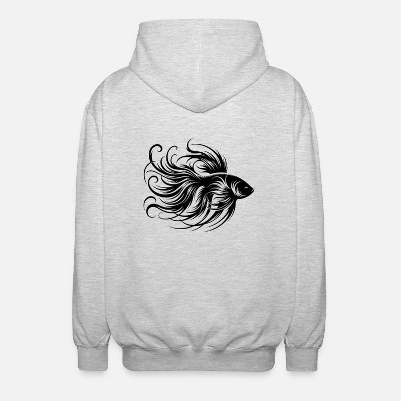 Prächtiger Kampffisch Gattung Labyrinthfisch - Unisex Kapuzenjacke - Hellgrau meliert