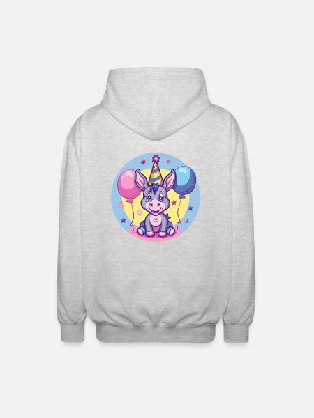 Âne Anniversaire Bébé - Veste à capuche unisexe - gris clair chiné
