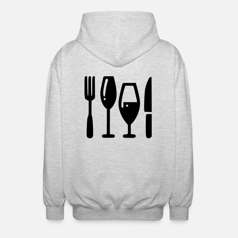 Repas couvert restaurant - Veste à capuche unisexe - gris clair chiné