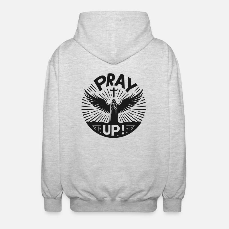 Priez haut - Veste à capuche unisexe - gris clair chiné