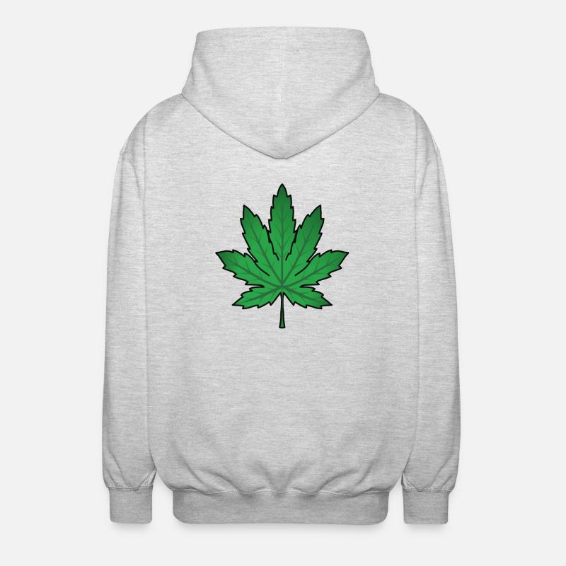 High Leaf Cannabisblatt - Unisex Kapuzenjacke - Hellgrau meliert